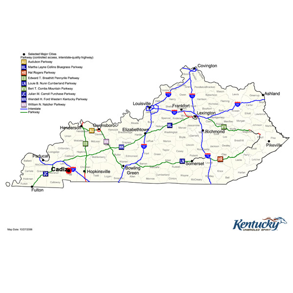 Kentucky's Major Highways and Cities